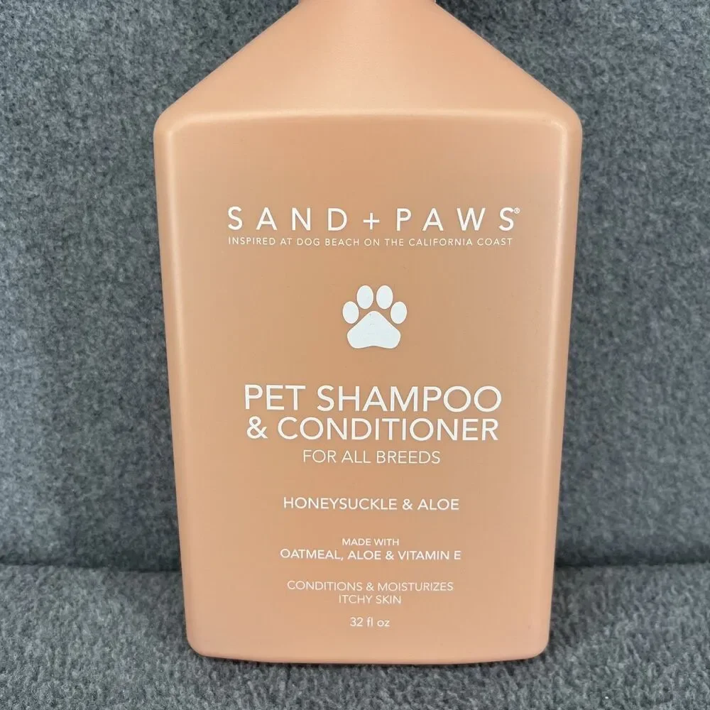2x Sand + Paws Honeysuckle & Aloe Pet Shampoo & Conditioner 32 fl oz‎